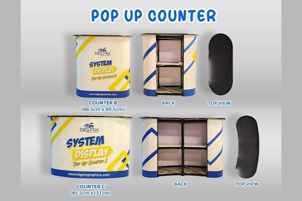 Collapsible Pop Up Counter Table